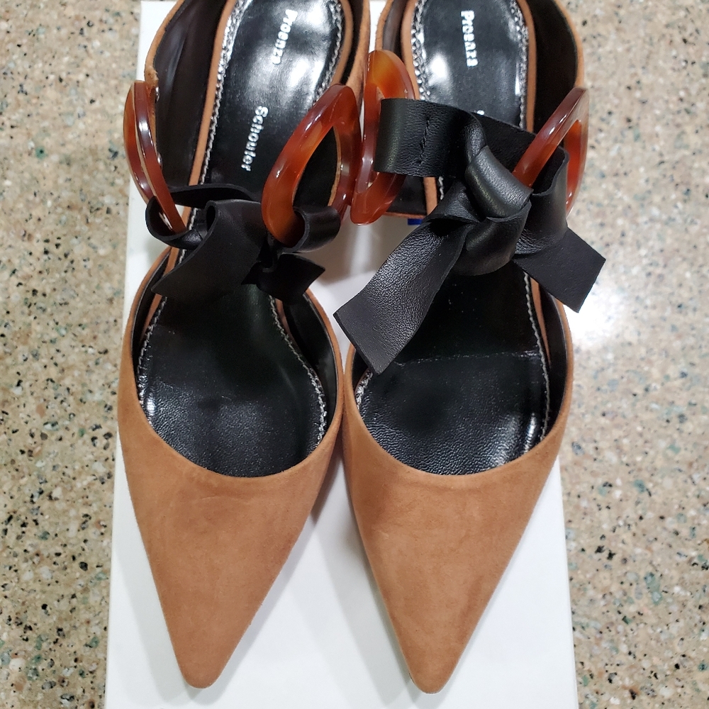 Proenza Schouler Leather Trimmed suede mules